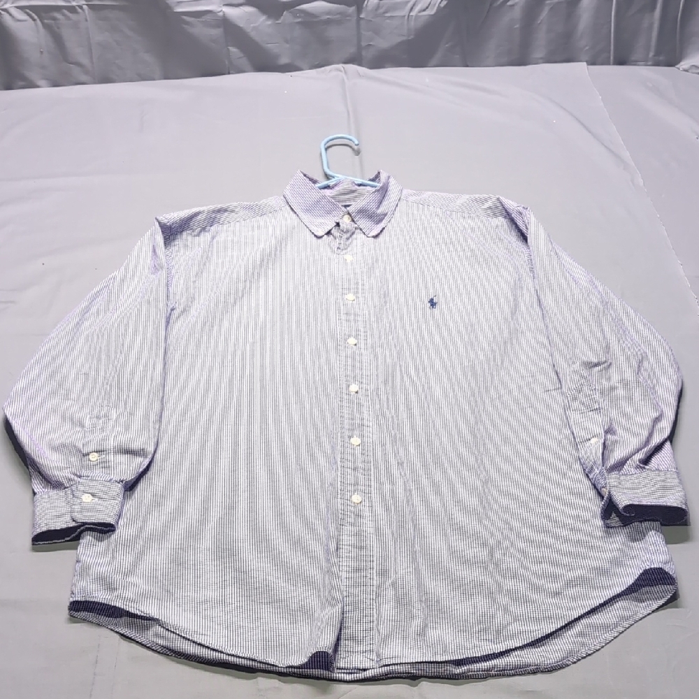 Ralph Lauren Yarmouth Mens 16.5 32/33 Purple Gingham Cotton Button Down Shirt